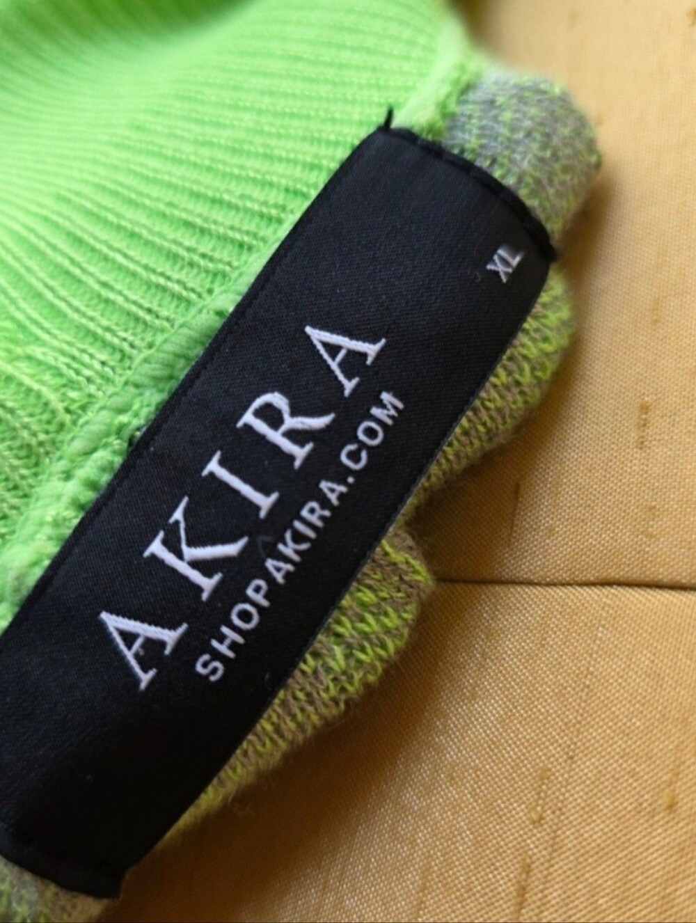 Akira ShopAkira Green Gray Geometric Knit Wide Leg Pants Size XL - Picture 7 of 8